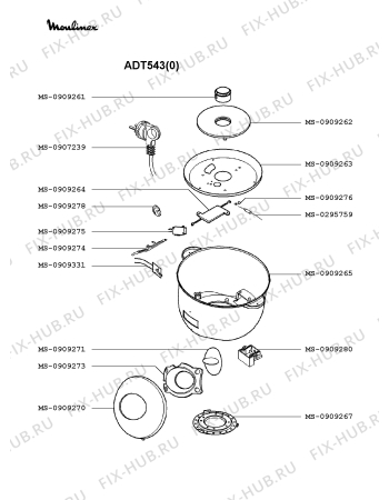 Схема №1 ADT541(0) с изображением Покрытие для электромультиварки Moulinex MS-0909256