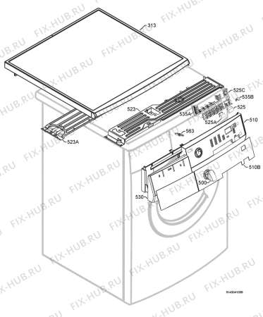 Взрыв-схема стиральной машины Aeg Electrolux WA1356F - Схема узла Command panel 037