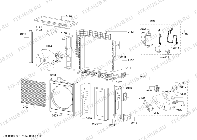 Схема №1 B1ZDA30600 с изображением Компрессор для кондиционера Bosch 00145360