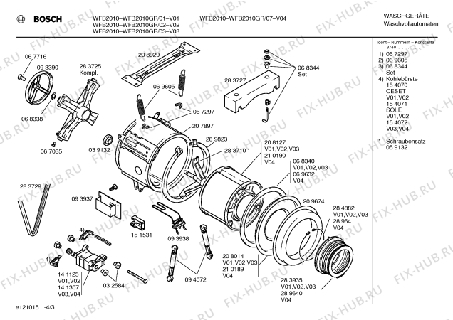 Схема №1 WFB2010GR с изображением Панель управления для стиралки Bosch 00287489