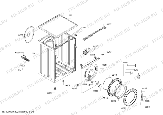 Взрыв-схема стиральной машины Bosch WAB20260BY Classixx 6 - Схема узла 02