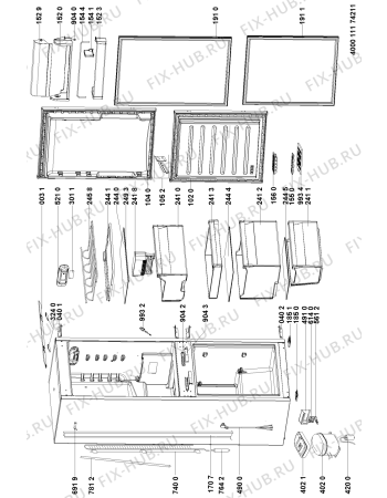 Схема №1 202.822.87 CB DC181 FRIDGE/FREE с изображением Вложение для холодильника Whirlpool 481010676077