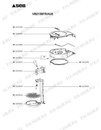 Схема №1 VB2158FR/AU0 с изображением Решетка для диспенсера для напитков Seb MS-622016