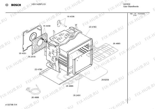 Взрыв-схема плиты (духовки) Bosch HSV142BPL - Схема узла 04