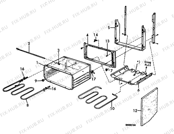 Взрыв-схема посудомоечной машины Elektro Helios SG630 - Схема узла H10 Oven Cavity (small)