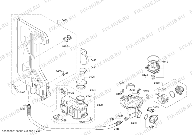 Схема №2 SN68M045EU ExtraKlasse с изображением Силовой модуль запрограммированный для посудомоечной машины Siemens 12015734