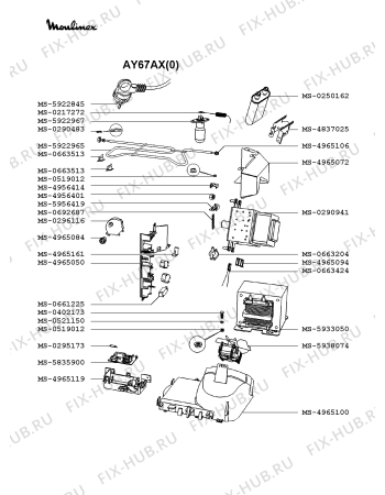 Взрыв-схема микроволновой печи Moulinex AY67AX(0) - Схема узла OP002306.4P3