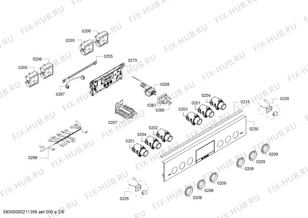 Взрыв-схема плиты (духовки) Bosch HKR39A150 - Схема узла 02