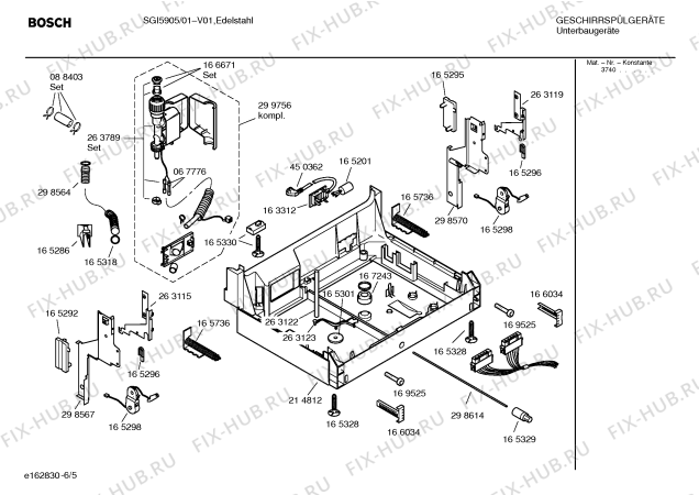 Взрыв-схема посудомоечной машины Bosch SGI5905 - Схема узла 05