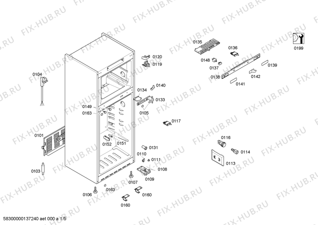 Схема №1 KDN49P73NE с изображением Дверь для холодильника Bosch 00247733