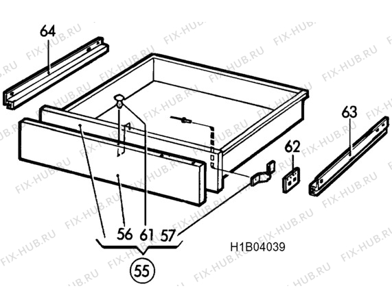 Взрыв-схема комплектующей Electrolux EK7170 - Схема узла H10 Storage/Warming