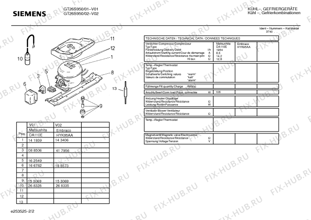 Взрыв-схема холодильника Siemens GT26S950 - Схема узла 02