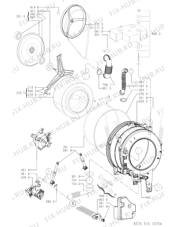 Схема №1 FL 5105/A с изображением Обшивка для стиралки Whirlpool 481245213648