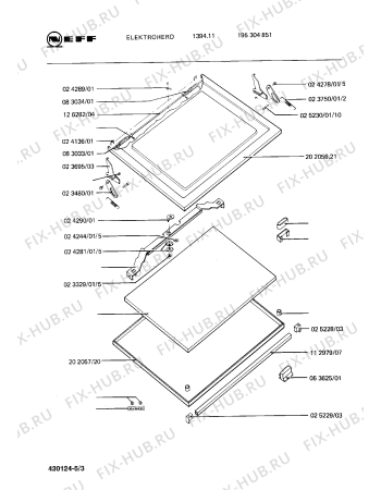 Взрыв-схема плиты (духовки) Neff 195304851 1394.11 - Схема узла 03