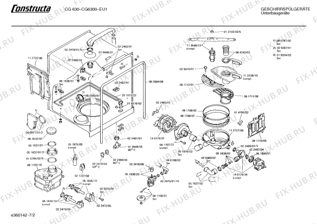 Схема №2 CG6300 CG630 с изображением Панель для посудомойки Bosch 00112811