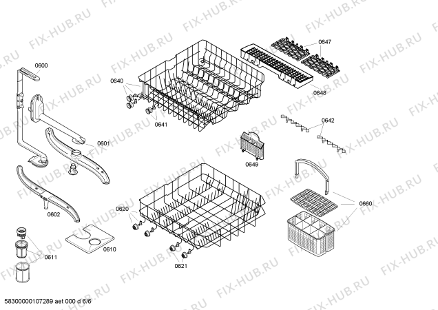 Взрыв-схема посудомоечной машины Bosch SGS43E72EU - Схема узла 06