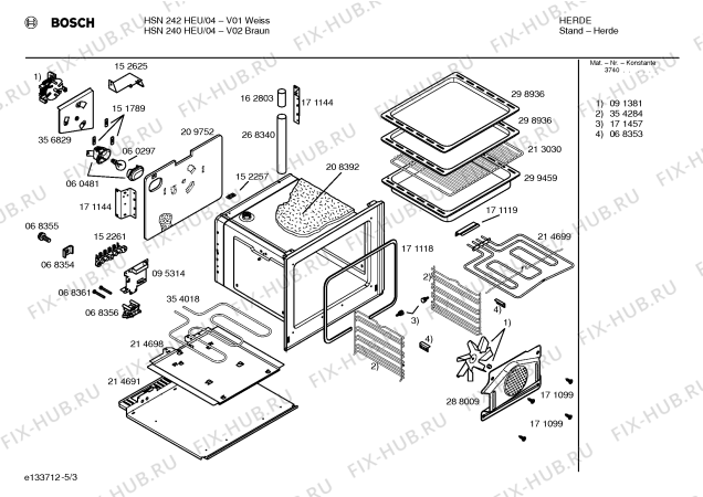 Схема №1 HL53525EU с изображением Инструкция по эксплуатации для духового шкафа Bosch 00527576