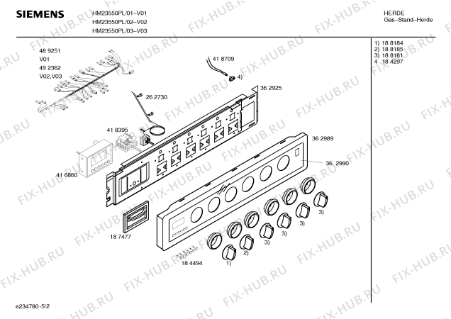 Взрыв-схема плиты (духовки) Siemens HM23550PL Siemens - Схема узла 02