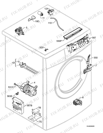 Взрыв-схема стиральной машины Aeg Electrolux L70657 - Схема узла Electrical equipment 268