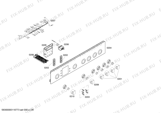 Взрыв-схема плиты (духовки) Bosch HSV745020Y - Схема узла 02