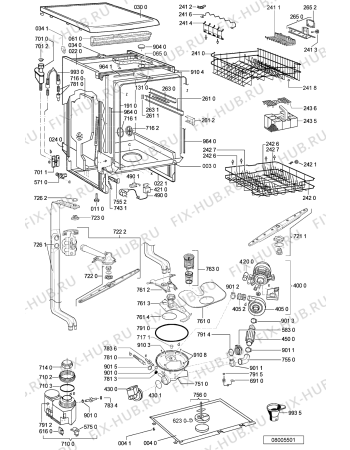 Схема №1 ADP 4615 WH с изображением Блок управления для посудомойки Whirlpool 481221838396