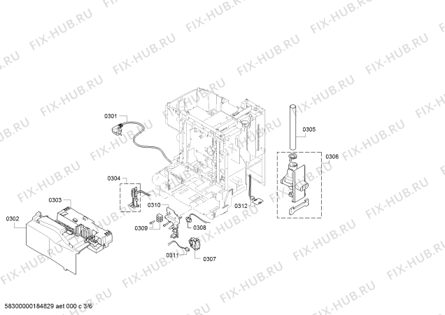 Схема №2 TES51553DE VeroCafe LattePro с изображением Крышка для электрокофемашины Bosch 12006541