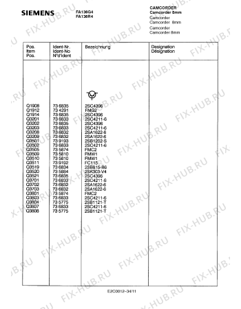 Схема №6 FA124G4 с изображением Интегрированный контур для видеотехники Siemens 00736986