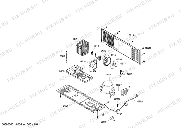 Взрыв-схема холодильника Bosch KAN56V45 - Схема узла 06