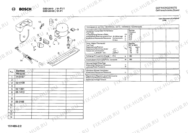 Взрыв-схема холодильника Bosch GSD2610 - Схема узла 02