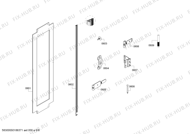 Схема №3 RF411701 с изображением Шланг для холодильной камеры Bosch 00646541