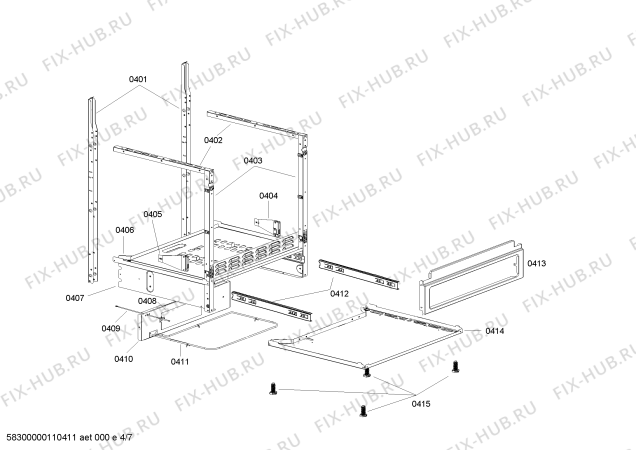 Взрыв-схема плиты (духовки) Bosch HES2360U - Схема узла 04
