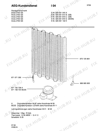 Взрыв-схема холодильника Aeg ARC2702 GS - Схема узла Freezer cooling system