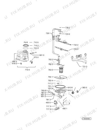 Схема №3 ADG 7720 WH с изображением Электропомпа для посудомойки Whirlpool 480140102031