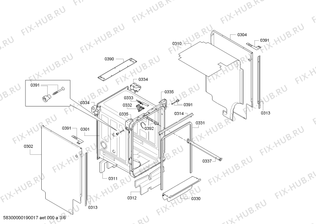 Схема №2 SPE53U56UC SilencePlus 46 dBA с изображением Набор кнопок для посудомойки Bosch 00624957