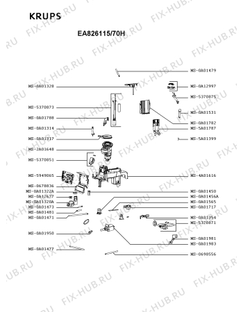 Взрыв-схема кофеварки (кофемашины) Krups EA826115/70H - Схема узла LP004782.9P2