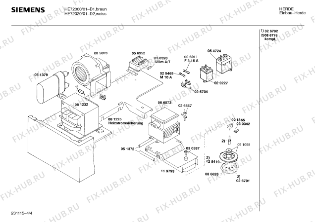 Схема №2 HE7400 с изображением Панель для электропечи Siemens 00119937