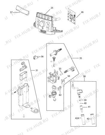 Взрыв-схема кофеварки (кофемашины) DELONGHI MAGNIFICA S  ECAM21.117.B - Схема узла 2