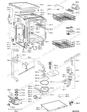 Схема №1 ADP 4108/1 WH с изображением Обшивка для посудомоечной машины Whirlpool 480140100801