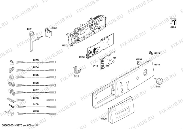 Схема №2 WAE24160AR с изображением Панель управления для стиральной машины Bosch 00677766