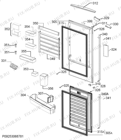 Взрыв-схема холодильника Electrolux SB339NCN - Схема узла Door 003