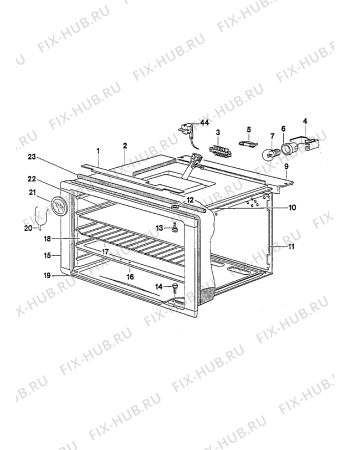 Взрыв-схема плиты (духовки) Electrolux EK6403/1 - Схема узла Oven equipment