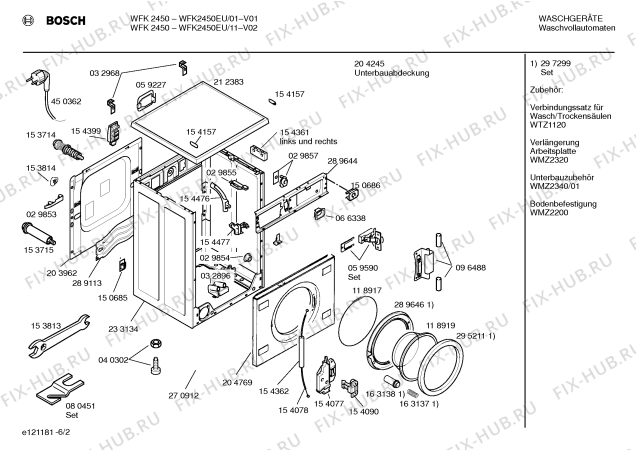 Взрыв-схема стиральной машины Bosch WFK2450EU WFK2450 - Схема узла 02