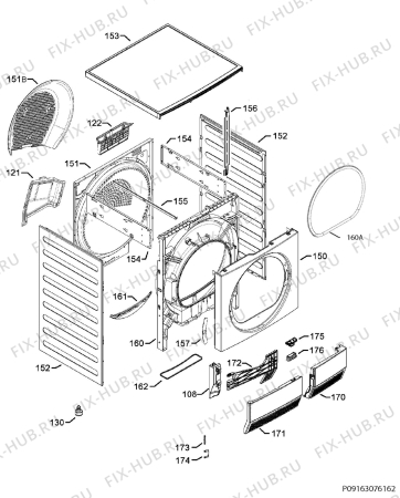 Взрыв-схема сушильной машины Electrolux EDC2075GDW - Схема узла Housing 001