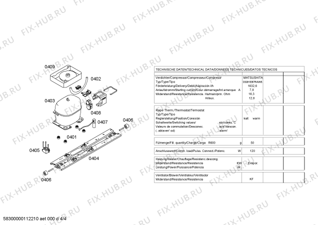 Взрыв-схема холодильника Bosch KGU35115GB - Схема узла 04