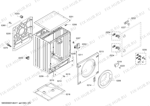 Взрыв-схема стиральной машины Siemens WK14D320GB, IQ300 Wash&Dry - Схема узла 02