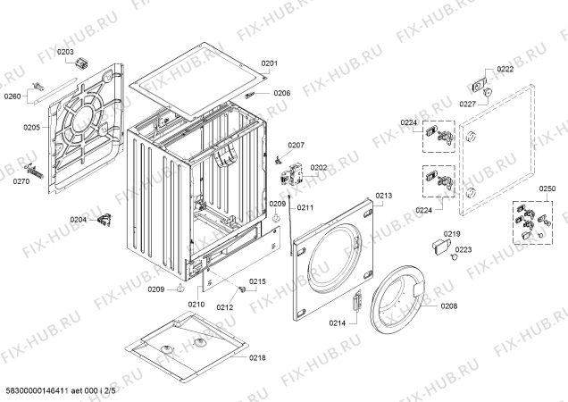 Взрыв-схема стиральной машины Neff V6320X0EU V632 - Схема узла 02