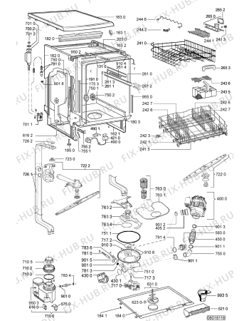 Схема №1 GSF 100 POWER WS с изображением Блок управления для посудомойки Whirlpool 480140101745