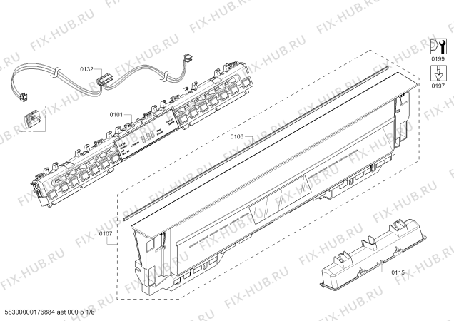 Схема №3 SHE7PT55UC с изображением Панель управления для посудомойки Bosch 00770844