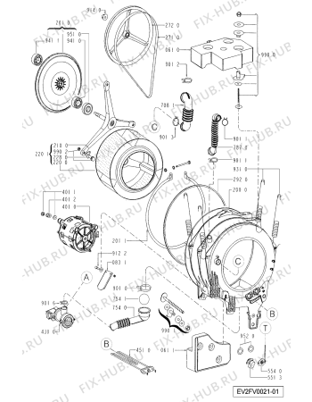 Схема №1 AWV 618/5 с изображением Обшивка для стиральной машины Whirlpool 481245213838