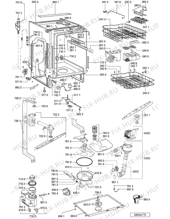 Схема №1 WP 75/1 с изображением Панель для посудомойки Whirlpool 480140101323